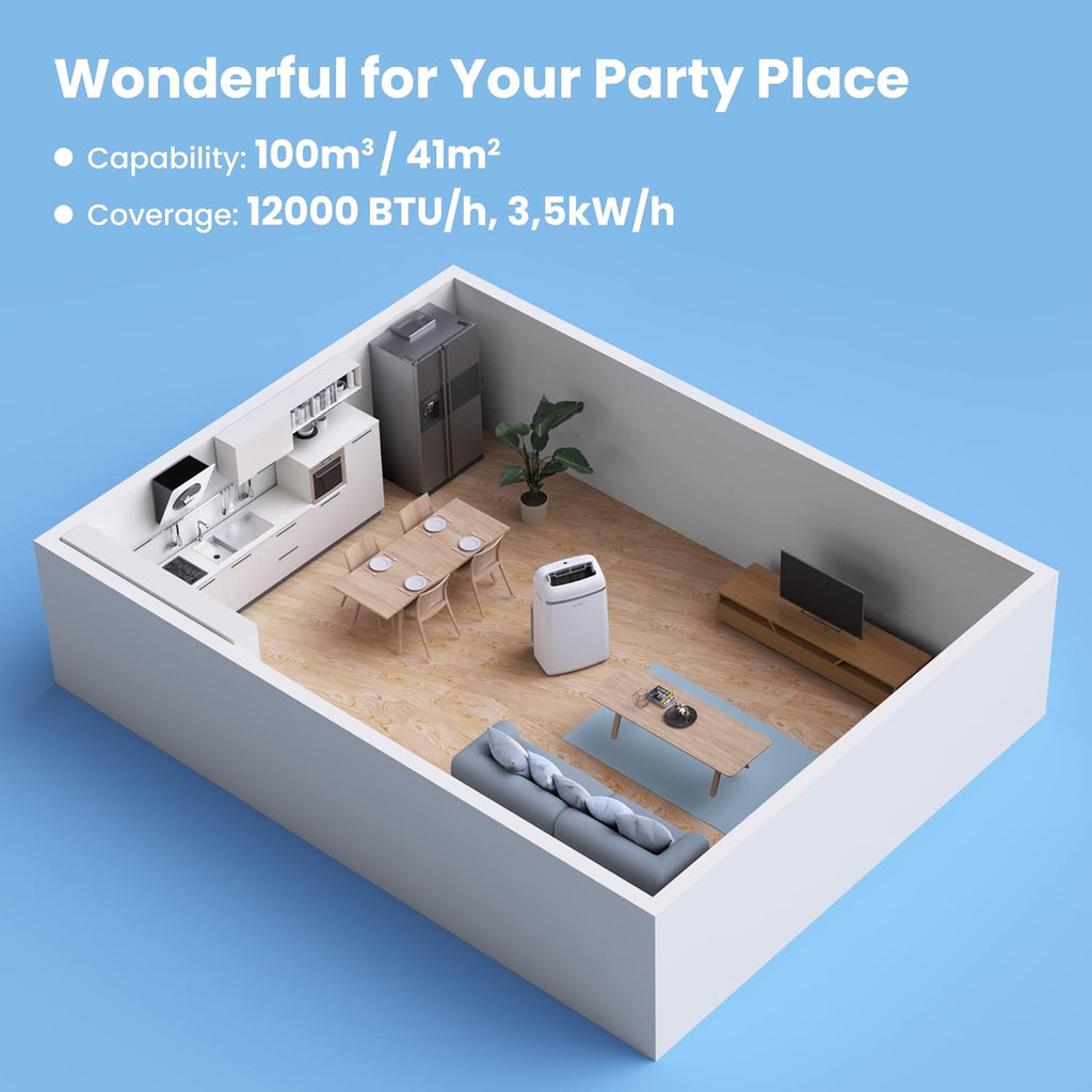 COMFEE' Climatiseur Mobile 9000 BTU/h 2,6kW, 3-EN-1 Refroidisseur Déshumidificateur Ventilateur, Fonction Follow me, Minuterie, Mode nuit, Pour salon et maison de 33©O/88m3, MPPH-09CRN7, R290