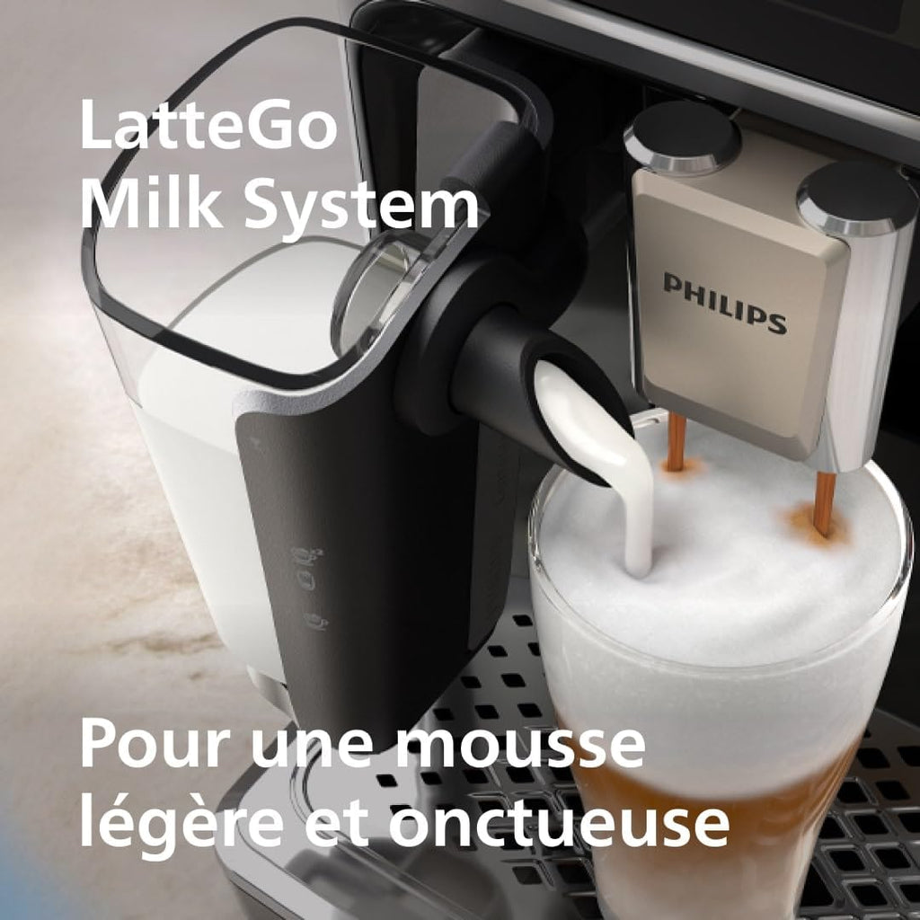 Philips Série 5400 Machine Expresso - Café à Grain - LatteGo Mousseur à Lait, 12 Spécialités de Café, Affichage Intuitif, 4 Profils Utilisateur, Noir (EP5441/50)