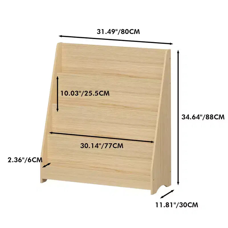 Whisen 4-Tier Kids Bookshelf, Toddler Book Display Shelves, Helps Keep Bedrooms, Playrooms, and Classrooms Organized