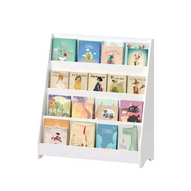 Whisen 4-Tier Kids Bookshelf, Toddler Book Display Shelves, Helps Keep Bedrooms, Playrooms, and Classrooms Organized