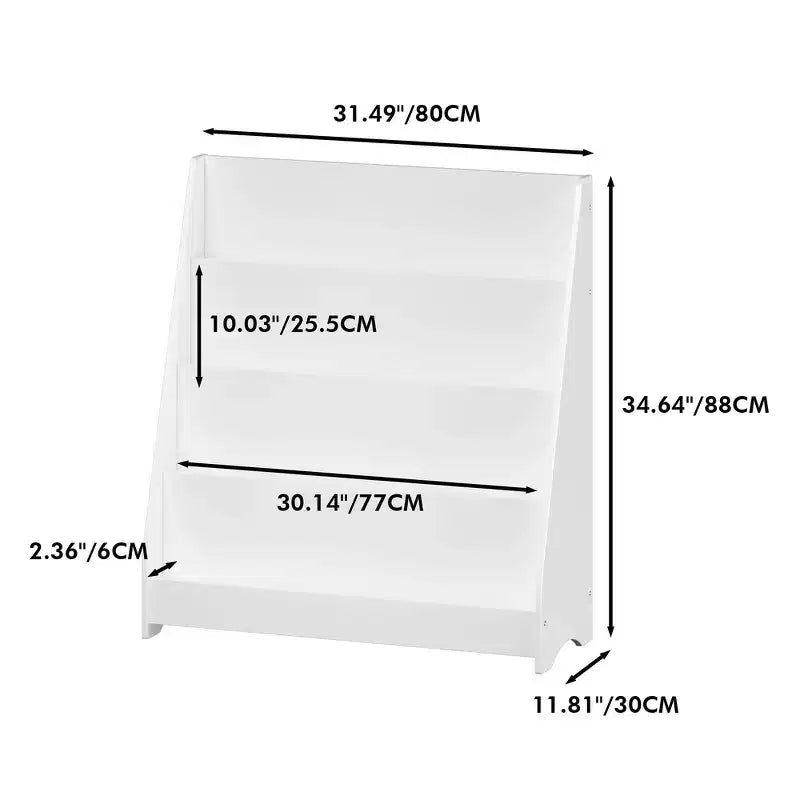 Whisen 4-Tier Kids Bookshelf, Toddler Book Display Shelves, Helps Keep Bedrooms, Playrooms, and Classrooms Organized