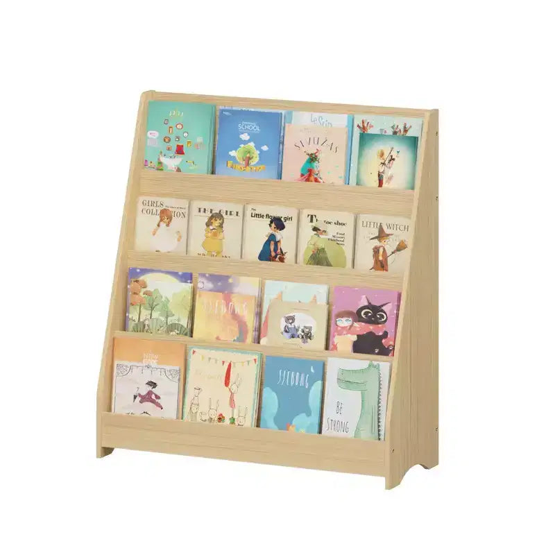 Whisen 4-Tier Kids Bookshelf, Toddler Book Display Shelves, Helps Keep Bedrooms, Playrooms, and Classrooms Organized