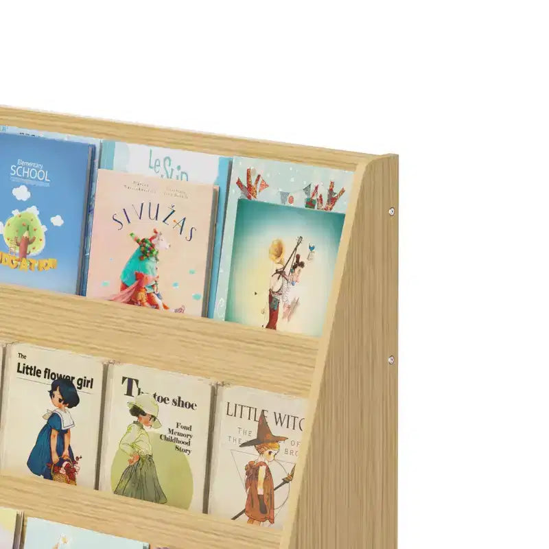 Whisen 4-Tier Kids Bookshelf, Toddler Book Display Shelves, Helps Keep Bedrooms, Playrooms, and Classrooms Organized