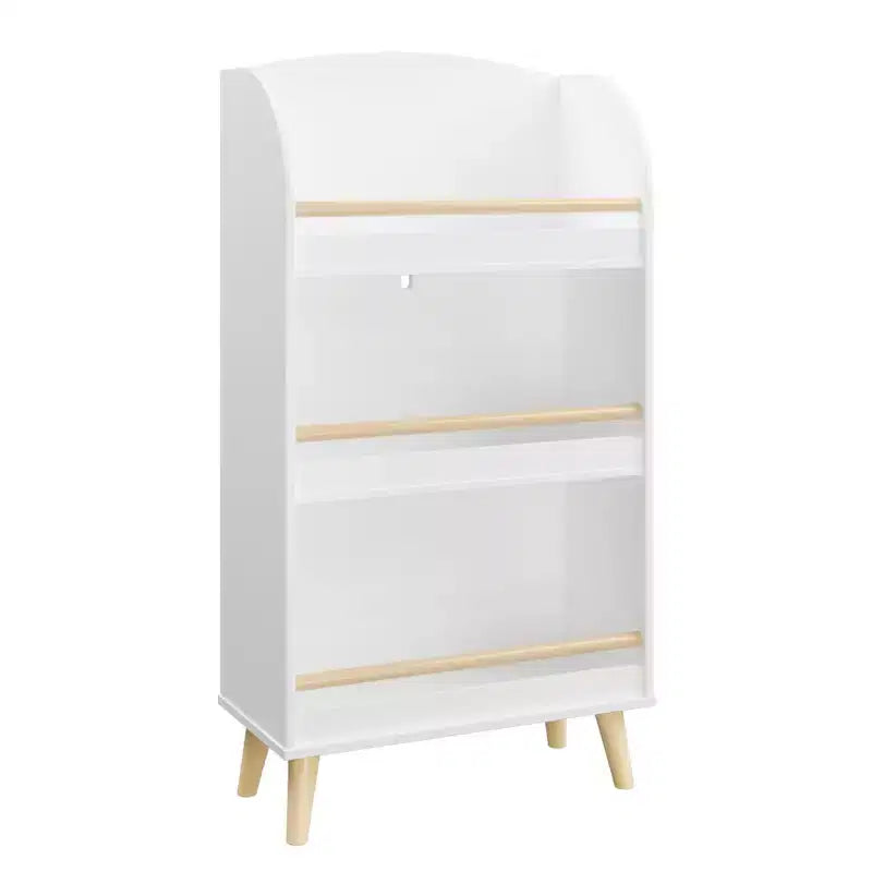 Whisen Kids Bookshelf, 3-Tier Bookcase, Book Organizer, Toy Storage Cabinet Organizer, High-Density MDF Board - White