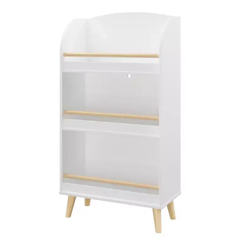 Whisen Kids Bookshelf, 3-Tier Bookcase, Book Organizer, Toy Storage Cabinet Organizer, High-Density MDF Board - White