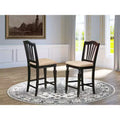 HomeStock 24 in.H Black Finish High Back Wooden Counter Barstool in Square Shape with Linen Upholstered