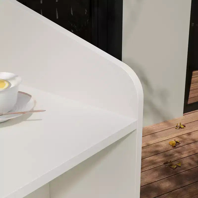 Famapy White Modern Reception Desk,3-Color Lighting,Smart Storage+Cable Management,Compact Design for Cafes & RetailCheckout Counter+Display Hub