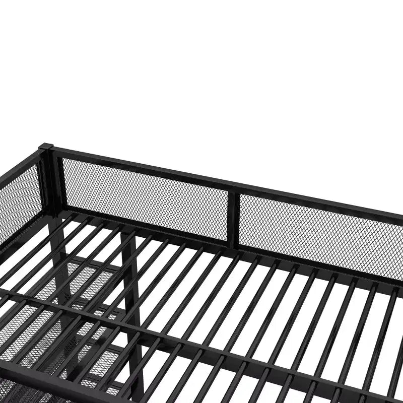 GDFStudio Landon Full Size Metal Loft Bed with 4-Tier Shelves and Storage