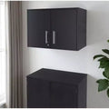 HomeRoots 20 Black Wood Wall Mounted Storage Cabinet With Two Doors