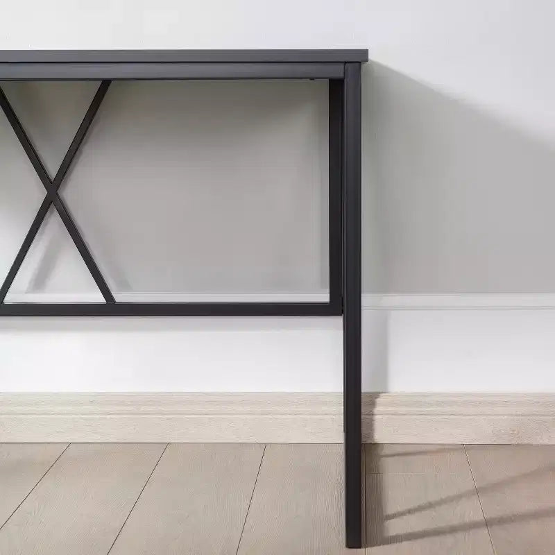HomeStock 2 in.H Black Color Wood Computer Desks with No Storage