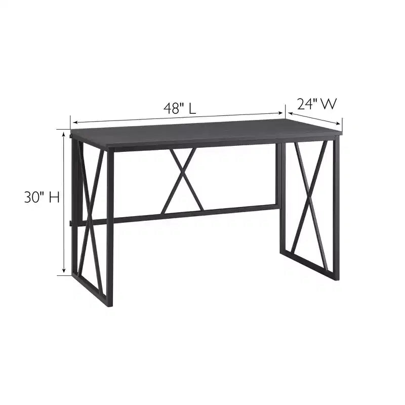 HomeStock 2 in.H Black Color Wood Computer Desks with No Storage