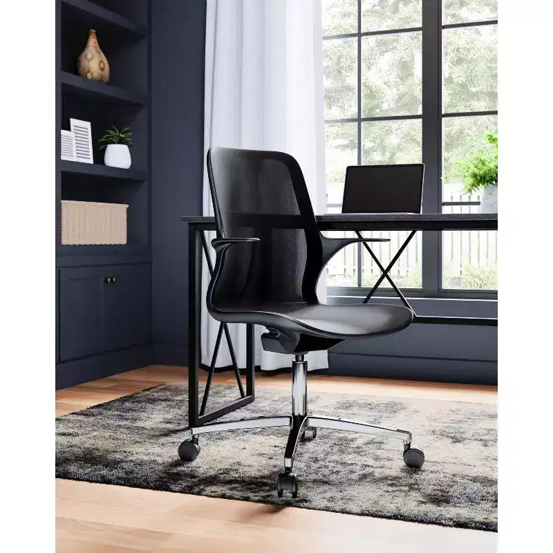 HomeStock 2 in.H Black Color Wood Computer Desks with No Storage