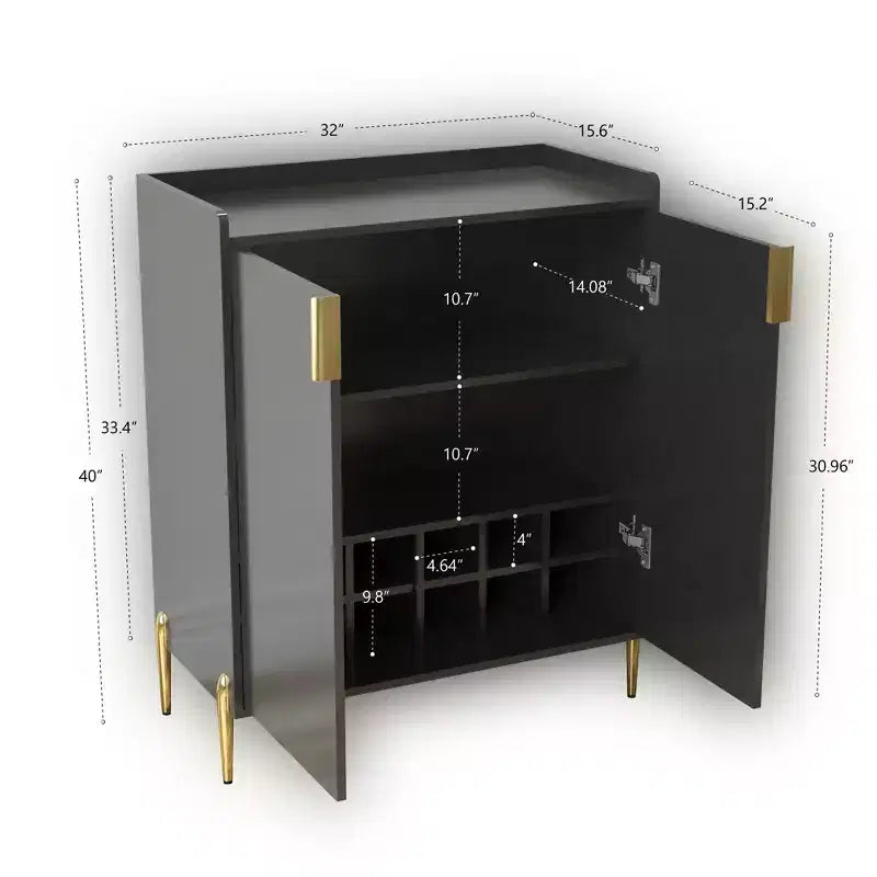 Homy Casa Modern Kitchen Sideboard Cabinet with Wine Storage and Adjustable Shelves, for Dining or Living Room