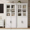 COZONY Tall Kitchen Pantry Cabinet, Farmhouse Wood Storage Cabinet with 4 Doors & Adjustable Shelves, 70 Large Organizer