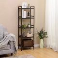 5-Tier Adjustable Storage Shelf, 55.9 Tall Shelving Unit, 9 HeightOptions, 132 lb Total Capacity, for Bathroom, Living Room, Kitchen, Brown