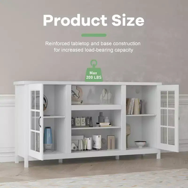 TV Stand for 65 Inch TVs Entertainment Center with Storage Cabinets Modern Media Console Table Wood Design for Living Room Office