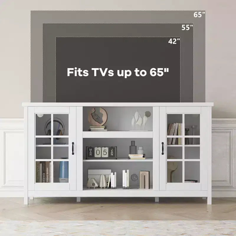TV Stand for 65 Inch TVs Entertainment Center with Storage Cabinets Modern Media Console Table Wood Design for Living Room Office