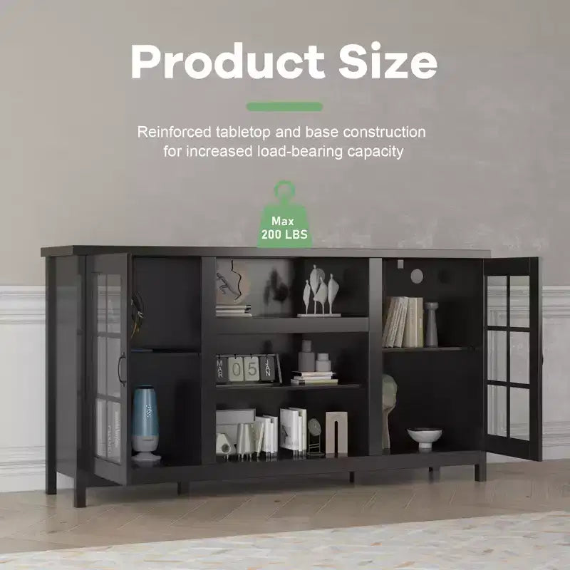 TV Stand for 65 Inch TVs Entertainment Center with Storage Cabinets Modern Media Console Table Wood Design for Living Room Office