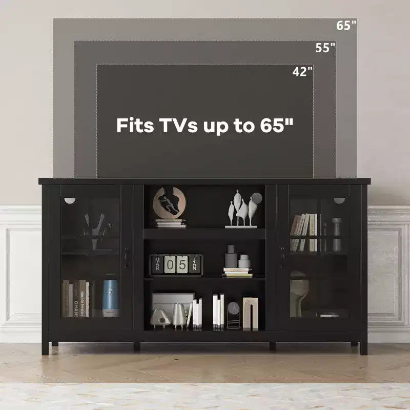 TV Stand for 65 Inch TVs Entertainment Center with Storage Cabinets Modern Media Console Table Wood Design for Living Room Office