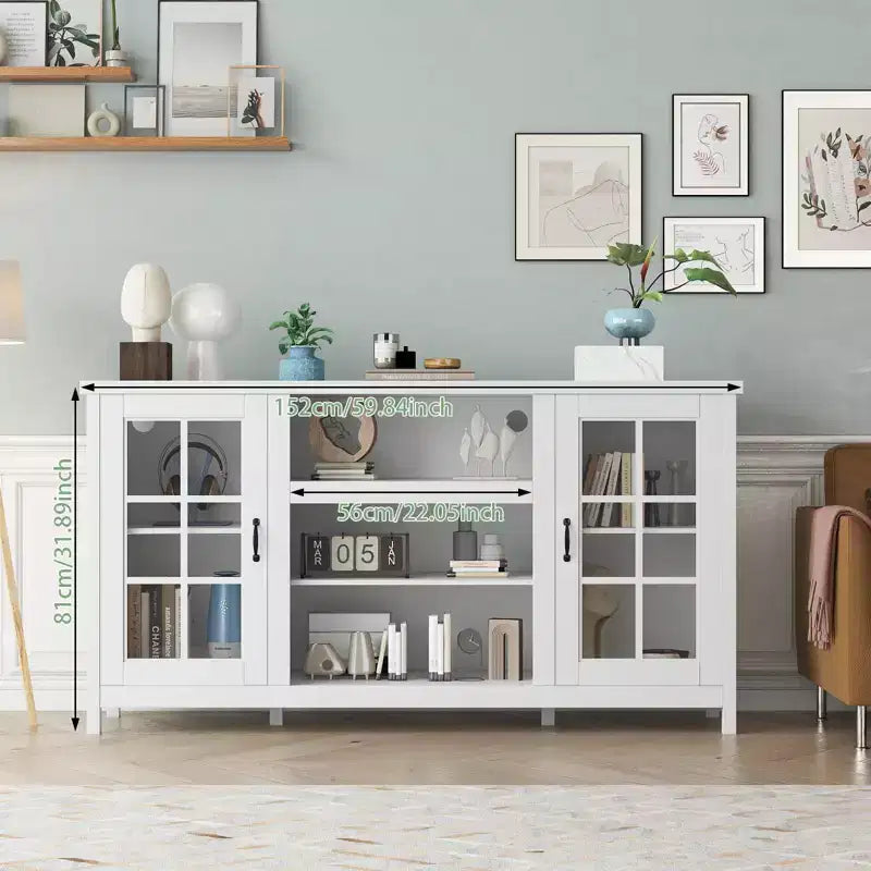 TV Stand for 65 Inch TVs Entertainment Center with Storage Cabinets Modern Media Console Table Wood Design for Living Room Office