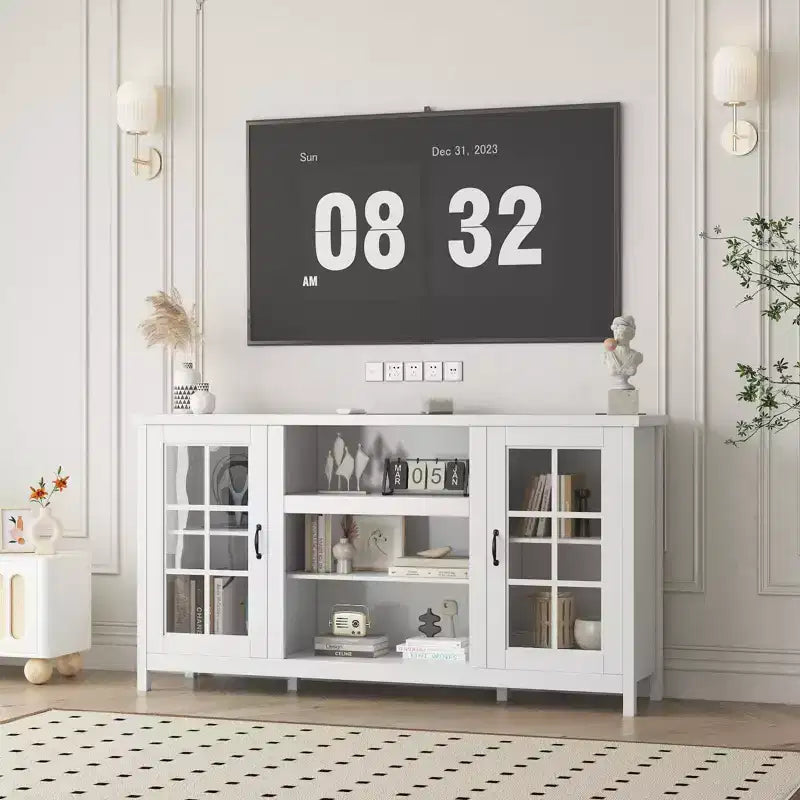 TV Stand for 65 Inch TVs Entertainment Center with Storage Cabinets Modern Media Console Table Wood Design for Living Room Office
