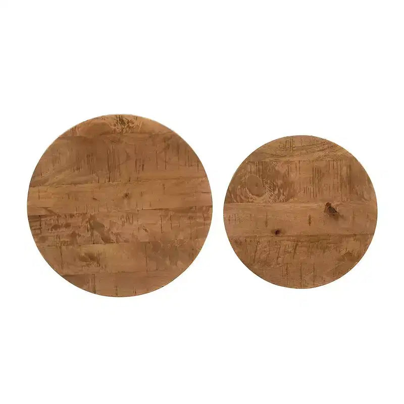 Jofran,Global Archive Nested Storage Solid Wood and Metal Basket End Tables (Set of 2)