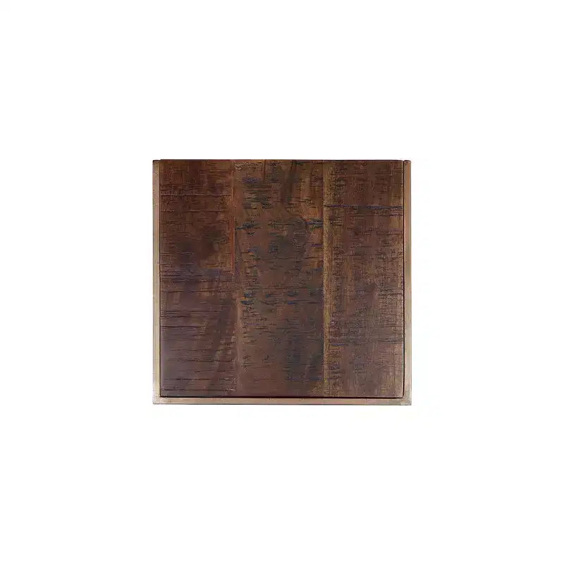 Jofran,Global Archive Distressed Acacia and Stainless Steel C Table