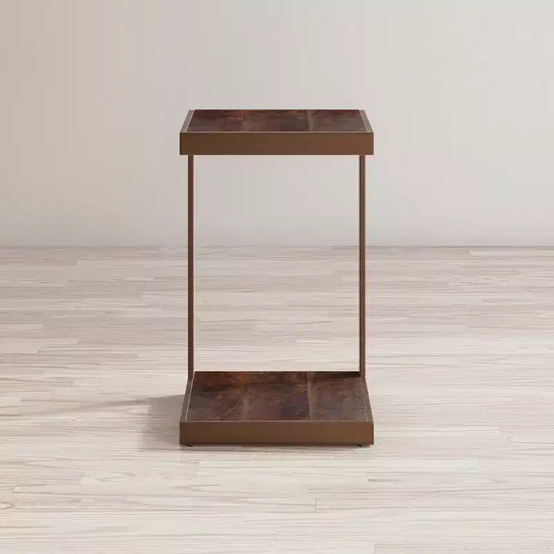 Jofran,Global Archive Distressed Acacia and Stainless Steel C Table