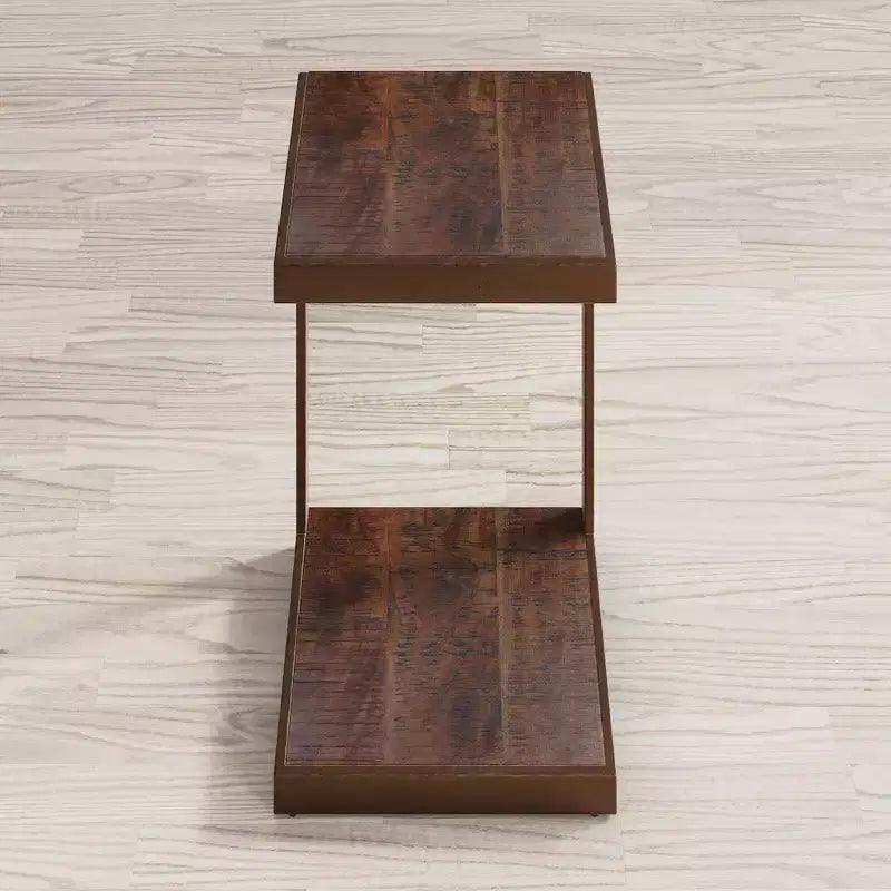 Jofran,Global Archive Distressed Acacia and Stainless Steel C Table