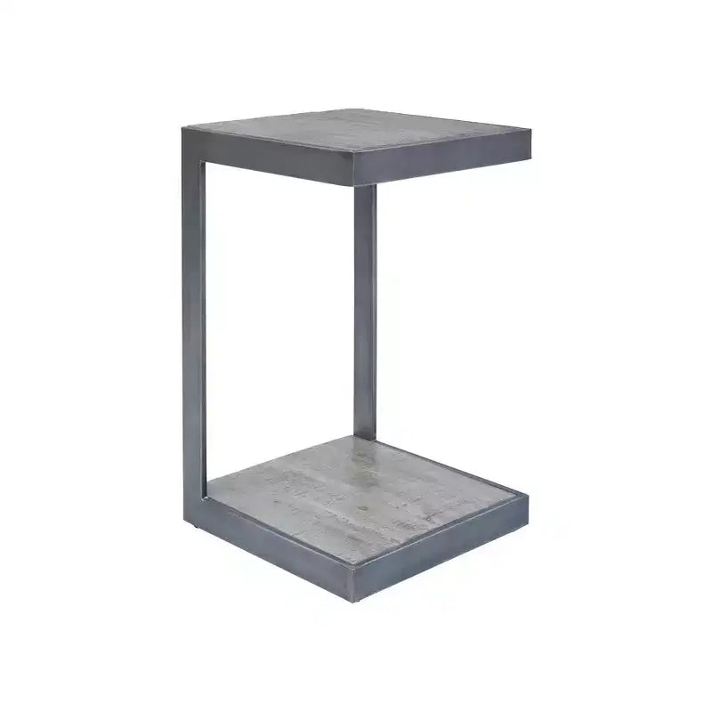 Jofran,Global Archive Distressed Acacia and Stainless Steel C Table