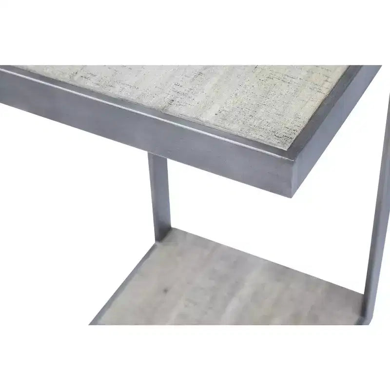 Jofran,Global Archive Distressed Acacia and Stainless Steel C Table