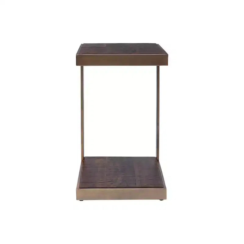Jofran,Global Archive Distressed Acacia and Stainless Steel C Table