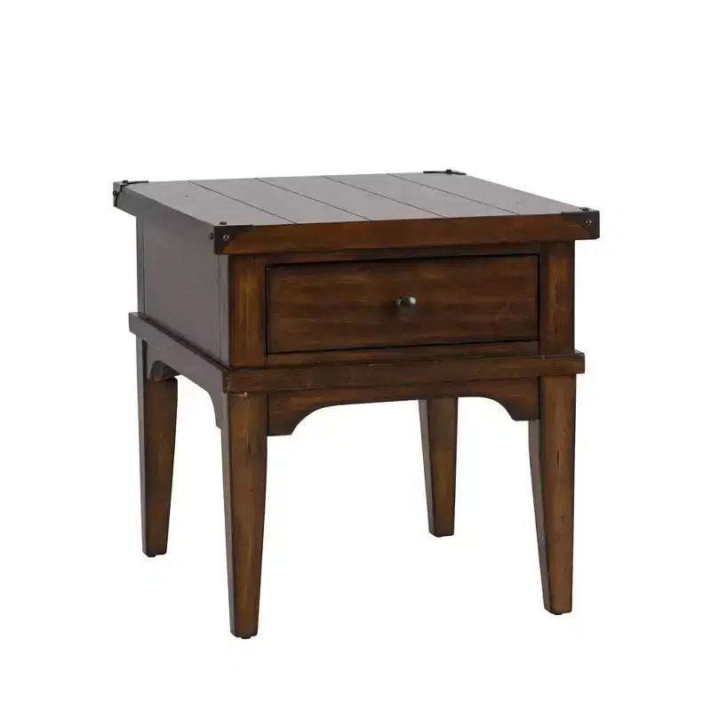 Liberty Furniture,Aspen Skies End Table in Russet Brown