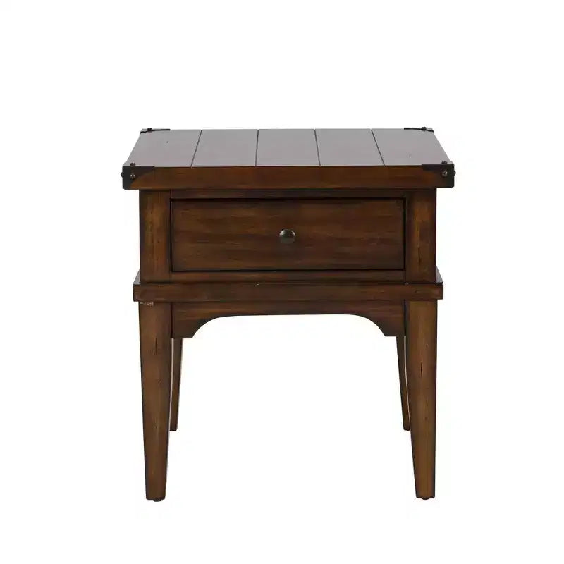Liberty Furniture,Aspen Skies End Table in Russet Brown