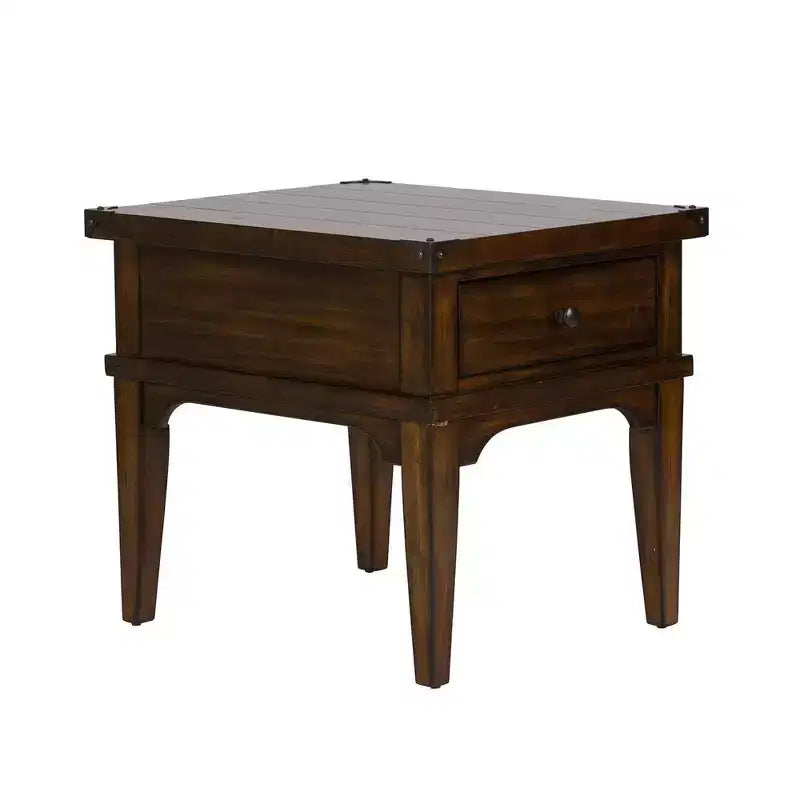 Liberty Furniture,Aspen Skies End Table in Russet Brown