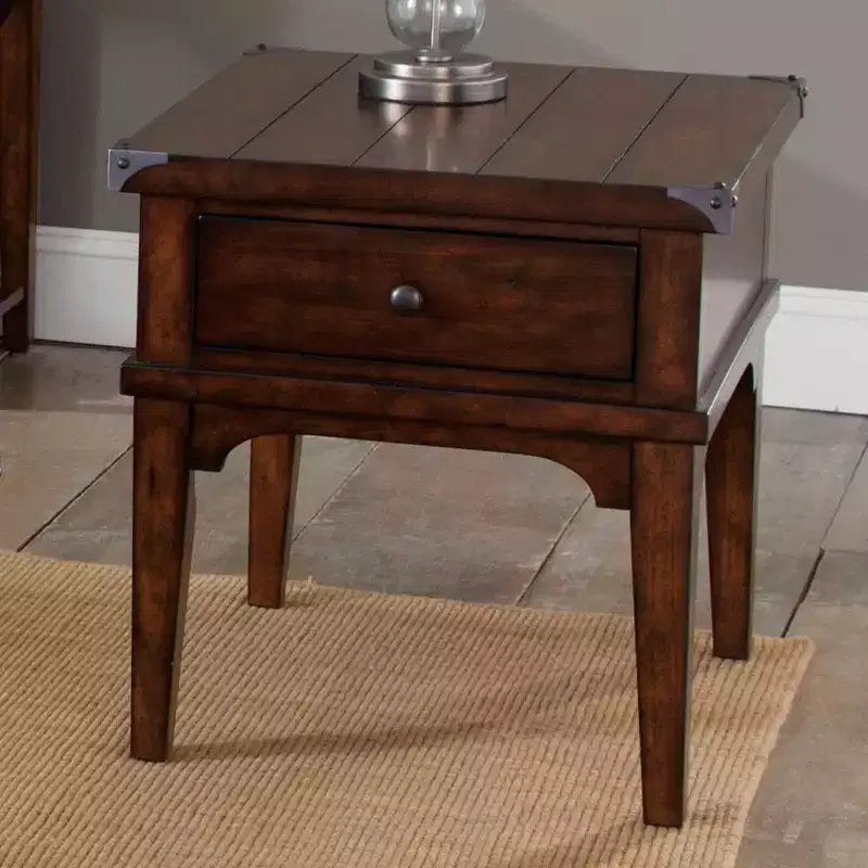 Liberty Furniture,Aspen Skies End Table in Russet Brown