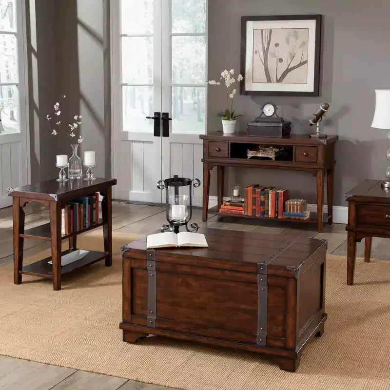 Liberty Furniture,Aspen Skies End Table in Russet Brown
