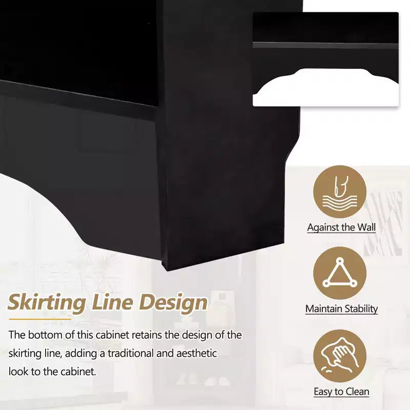 Okak Minimalist Corner Hall Tree with Adjustable Shelf, Coat Tree with Shoe Bench and 4 Hooks, Versatile Coat Rack for Living Room, Entryway, Black