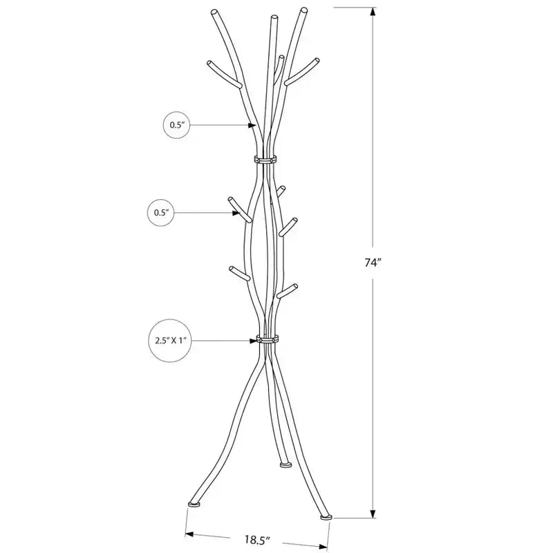 Okak Modern Freestanding Coat Rack with 11 Hooks, Hammered Metal Hall Tree with Unique Design, Coat Tree for Living Room, Bedroom, White