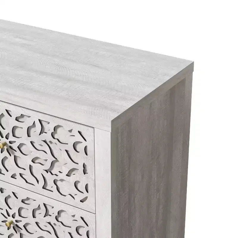 Galano 6-Drawer Dresser with Cutout Floral Fronts 45.4 W x 15.7 D x 32.0 H