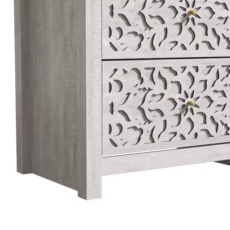 Galano 6-Drawer Dresser with Cutout Floral Fronts 45.4 W x 15.7 D x 32.0 H