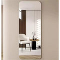 56 x 15 Inch Clear Round Corner Full Length Wall Mirror for Living Room Bedroom Cloakroom Wall Hanging with Hanging Hole