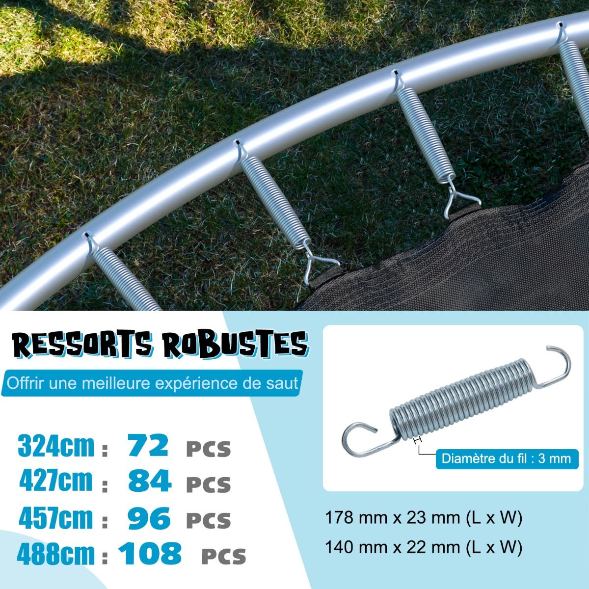Trampoline d'Extérieur ?366 cm Trampoline avec Panier de Basket Filet de Protection Trampoline pour Enfants et Adultes