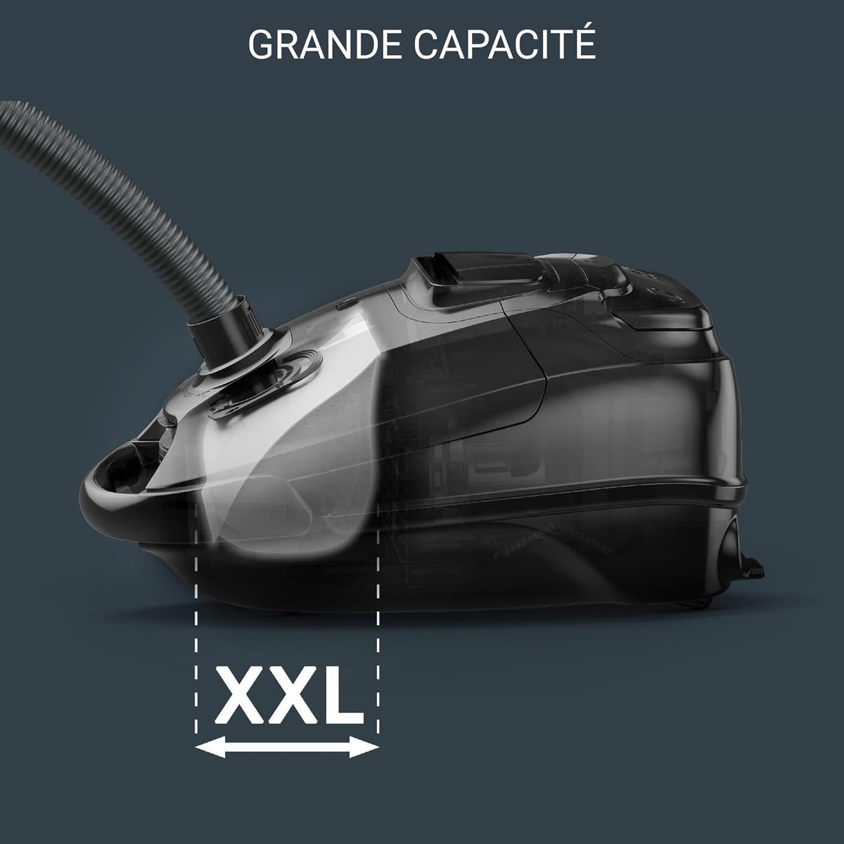 ROWENTA Silence Force Effitech Aspirateur avec Sac, Silencieux 57 DB(A), Basse consommation, Haute Filtration, Rayon d'action 12 m, Fabriqué en France RO7451EA, Bleu
