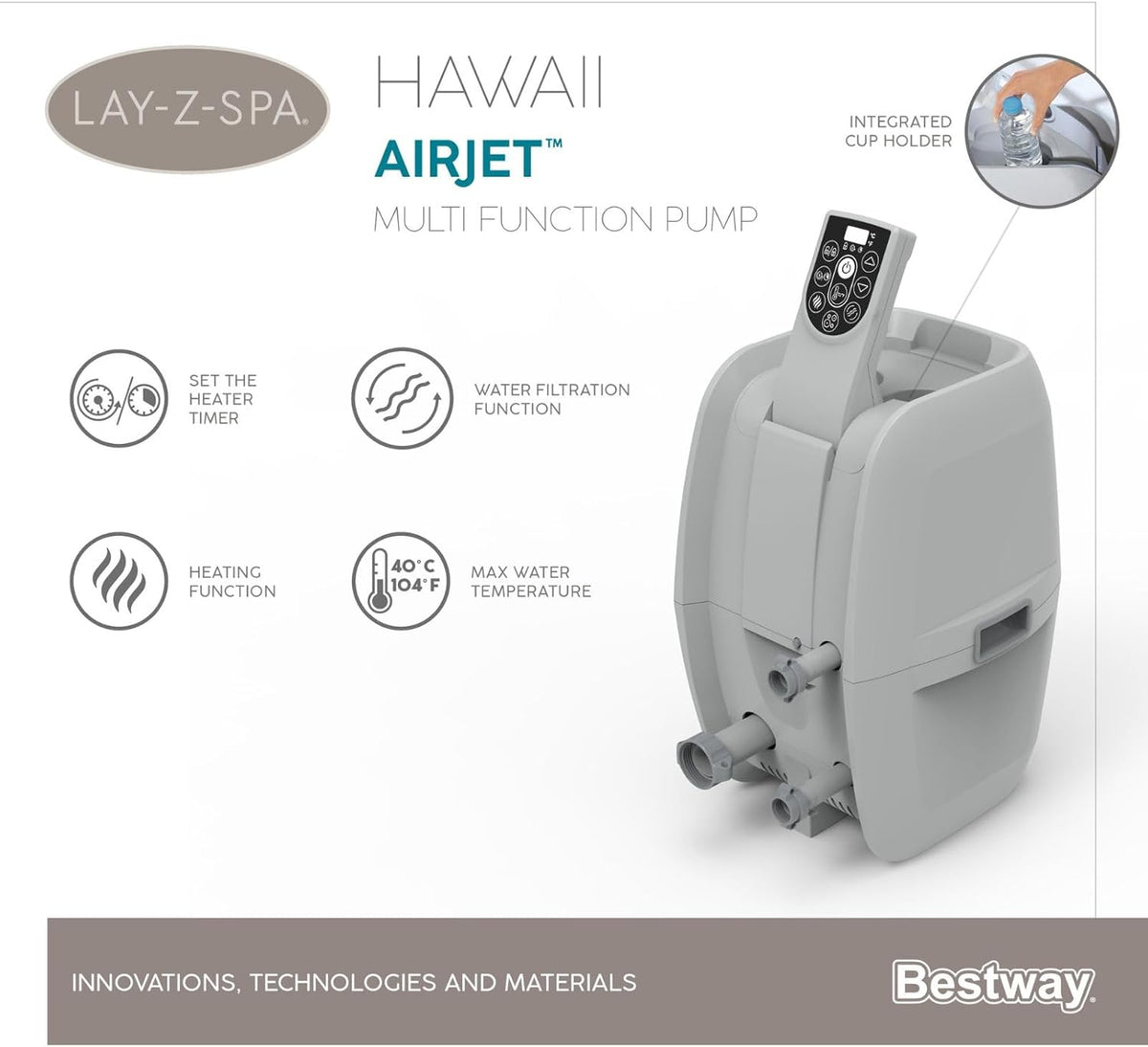 Spa gonflable rond BESTWAY Lay-Z-Spa? Miami Airjet? 2 - 4 personnes