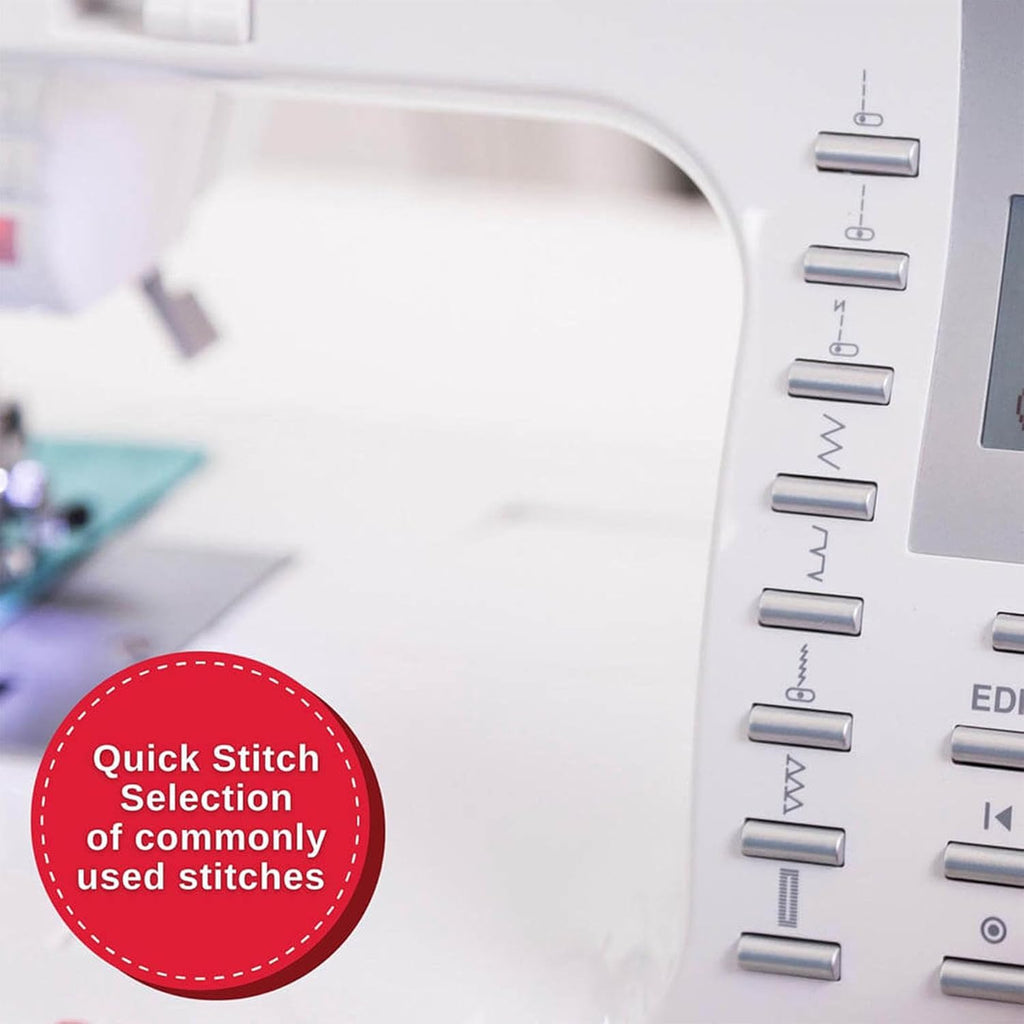 SINGER Quantum Stylist 9960 Computerized Portable Sewing Machine with 600-Stitches Electronic Auto Pilot Mode, Extension Table and Bonus Accessories, Perfect for Customizing Projects