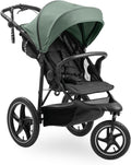 hauck Poussette 3 Roues Runner 3, Tout Terrain avec Roues XL Gonflables, Jusqu'à 22 kg, Frein à Main, Suspension, Canopy UPF 50+, Pliable, Panier, Position Allongée, Porte-Gobelet (Jungle Green)