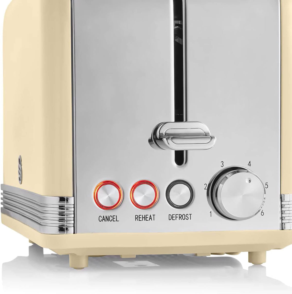 Swan Retro Ensemble Petit-Déjeuner, Bouilloire 1,8 L, Grille-Pain 2 Tranches à Fente Large, Micro-Ondes Numérique 20L, 6 Niveaux de Puissance, Minuteur, Porte Miroir, Design Vintage, Crème