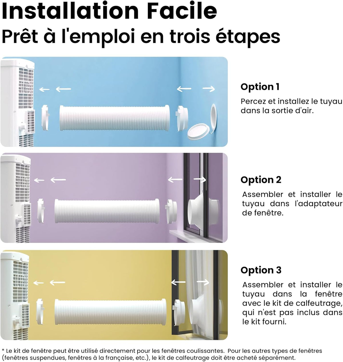 COMFEE' Climatiseur Mobile 9000 BTU/h 2,6kW, 3-EN-1 Refroidisseur Déshumidificateur Ventilateur, Fonction Follow me, Minuterie, Mode nuit, Pour salon et maison de 33©O/88m3, MPPH-09CRN7, R290