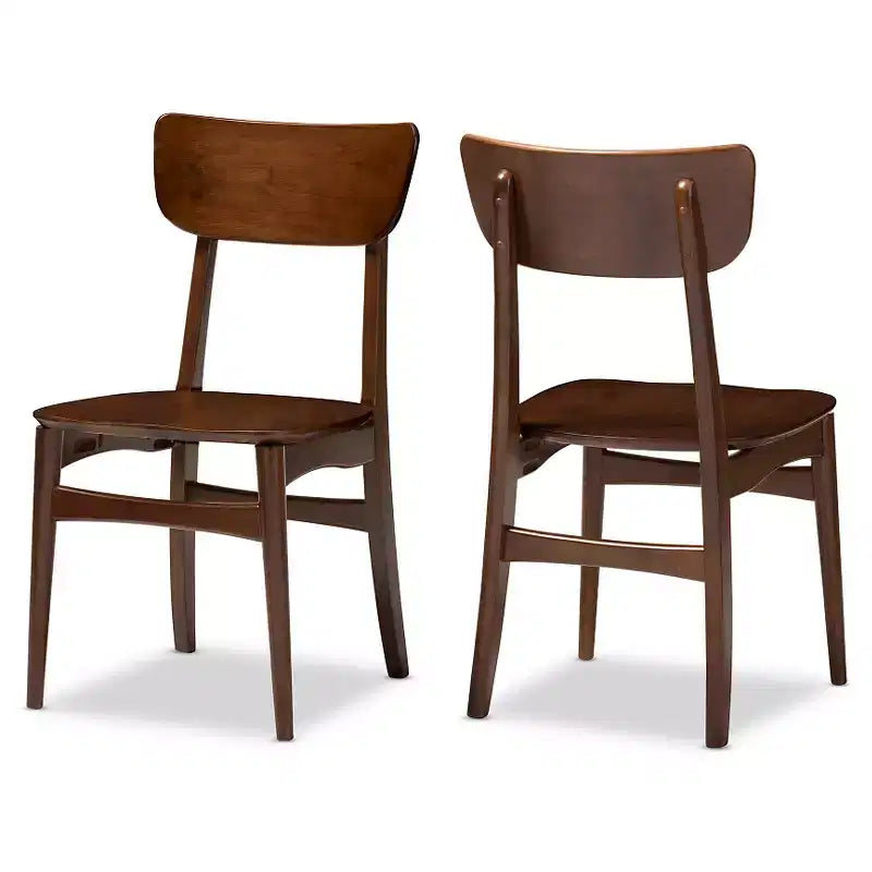 Set of 2 Netherlands Mid-century Modern Scandinavian Dining Side Chairs - Baxton Studio: Veneer Tops